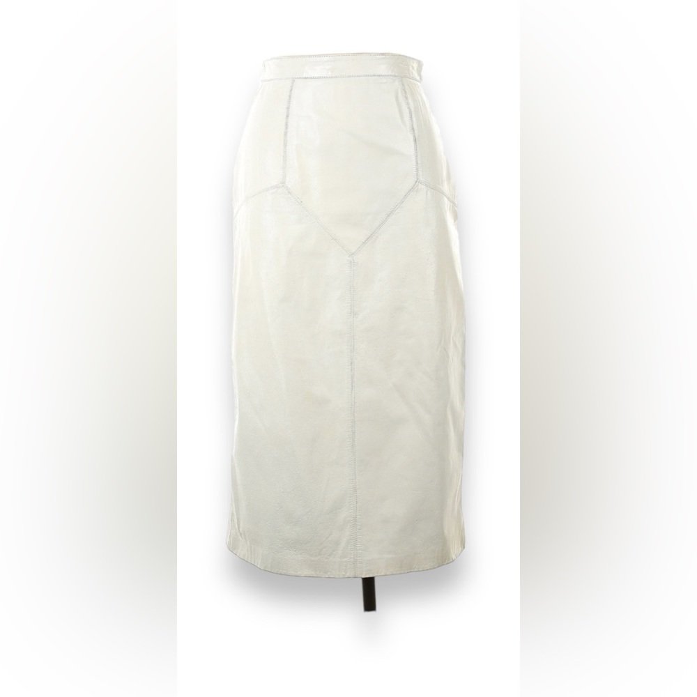 VTG. Leather Midi Skirt